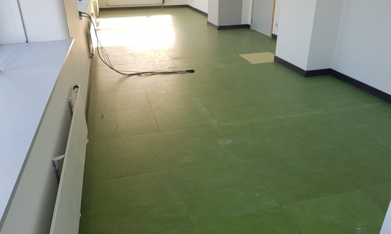 Linoleum voor remake met PU-color en chipdesign