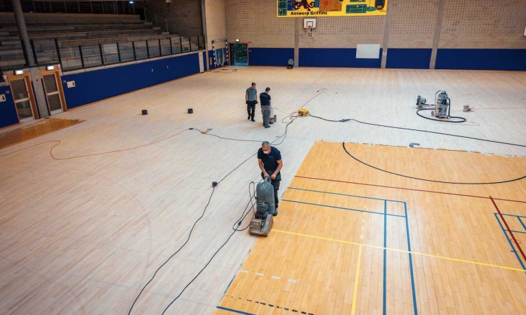 Renovatie sportvloer