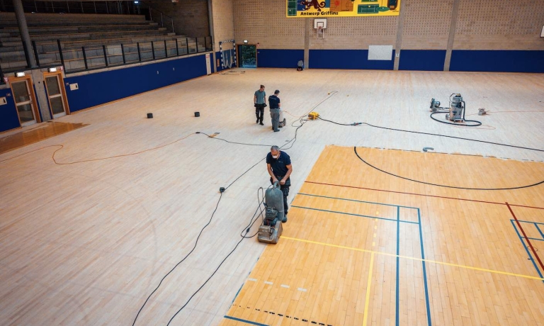 Renovatie sportvloer