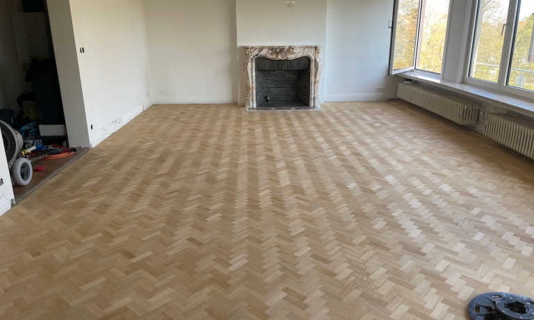 Parket tijdens renovatie