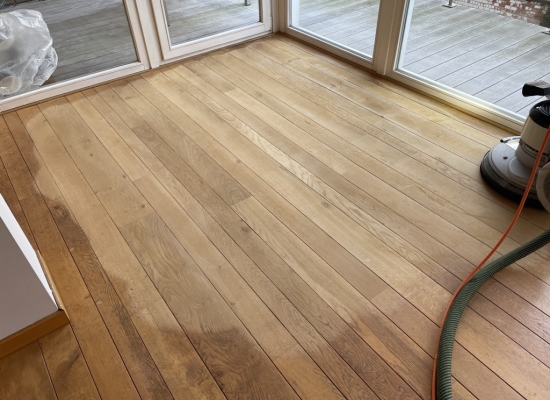 Parket tijdens renovatie